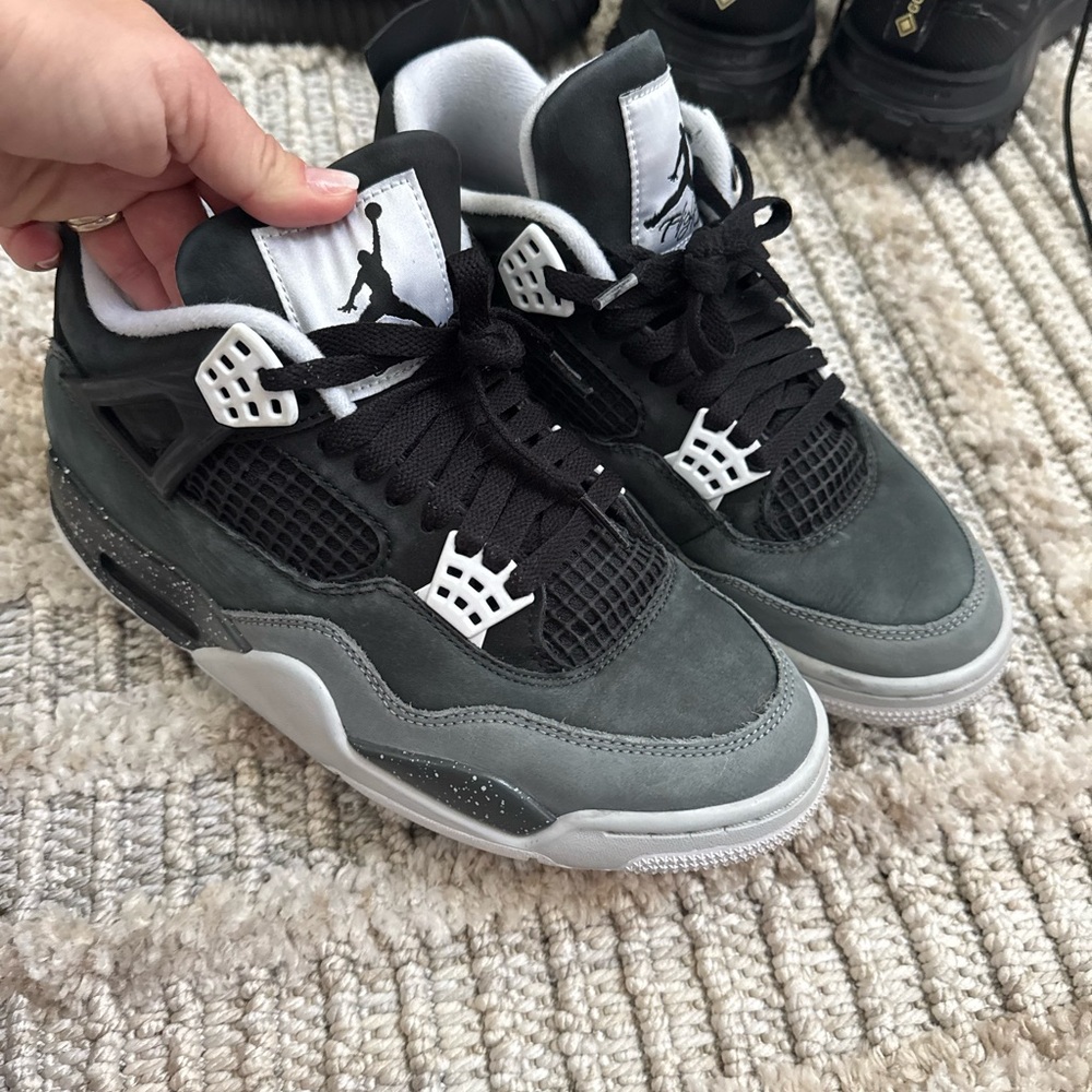 Air Jordan 4 Retro Black and Gray Sneakers
